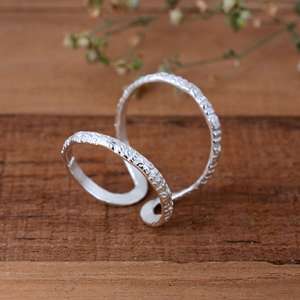 SHYAM JEWELRS Luxury Unisex 925 Sterling Silver Zig-Zag Splint <b>Ring</b> <b>Adjustable</b> Arthritis Joint Support - Product Image 3