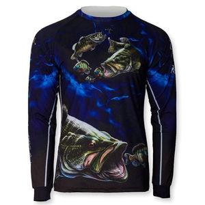 Chemise décontractée pour homme à manches longues en coton/fibre de bambou tricotée, séchage rapide, col rond, coupe classique - Product Image 2