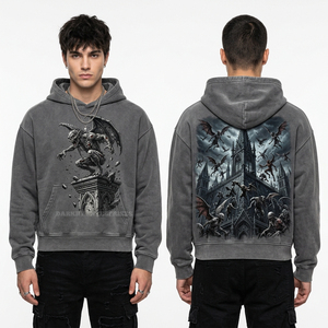 Hoodie sans manches personnalisé pour homme, rouge, coupe vintage, pull de sport, imprimé graphique Undead Roman, streetwear, en molleton. - Product Image 4