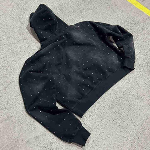 ออกแบบเสื้อฮู้ดดี้ผู้ชายฤดูหนาวผ้าฝ้าย 100% ทรงโอเวอร์ไซส์ พิมพ์ลายสกรีน ปักลายคริสตัลวินเทจ แต่งซิป  ตามสั่ง - Product Image 2