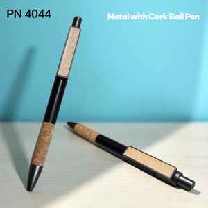 Bolígrafo de Metal con Bola de Corcho, Material Ecológico, Bolígrafo de Metal con Rodillo, Venta al por Mayor para Regalos con Letras Personalizadas, Logotipo Personalizado - Product Image 1