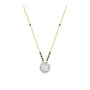Collier pour femme en or rose 14 carats plaqué or, diamant de laboratoire taille ronde avec perles noires, style classique, certifié IGI, pour usage quotidien - Product Image 1