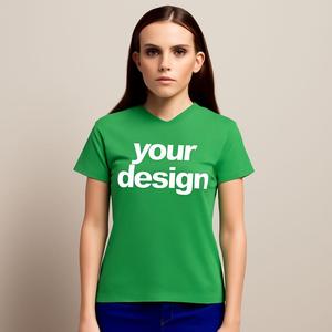 Camiseta de Verano de Algodón Denim Lisa con Logotipo Personalizado para Mujer, Cuello Redondo, Manga Corta, Proveedor Mayorista OEM, Fabricante, Muestra Gratuita - Product Image 3