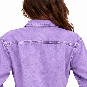 Camisa vaquera de manga larga para mujer, informal, con botones y bolsillos en el pecho, ajuste cómodo, estilo casual de primavera - Product Image 5