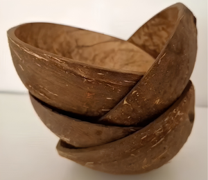 Bol en coquille de noix de coco fait main Eco2go Vietnam, design minimaliste en bois naturel, pour servir les aliments et offrir en cadeau - Product Image 4
