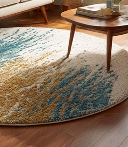 Tapis rond en laine tuftée à la main, de haute qualité, motif moderne, fait main, écologique, pour salon, chambre d'enfants, hôtels, bureau - Product Image 3