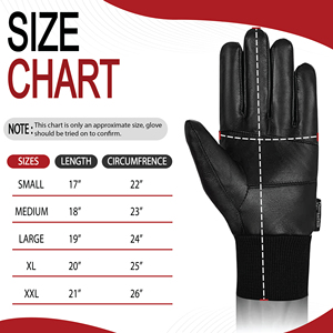 Gants en cuir pour hommes, mode, hiver, thermiques, pour la conduite et la marche en extérieur, avec revers en tricot côtelé, fabricant de logos personnalisés - Product Image 6