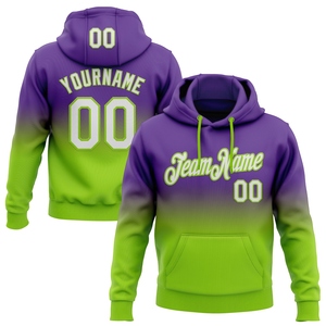 Sudadera con Capucha Deportiva de Moda, Diseño Nuevo, Personalizada, con Costuras, en Morado, Blanco y Verde Neón, Venta al Por Mayor Directa de Fábrica - Product Image 1