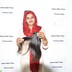 100% Indien Remy Naturel Cheveux Humains En Gros Vague D'eau Profonde Droite Noir Couleur Vierge Machine Double Trame Cuticule Aligné - Product Image 3