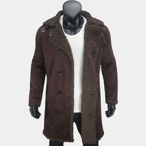 Abrigo Largo de Invierno para Hombre, Estilo Gabardina, Gamuza, Piel Sintética, Doble Botonadura, con Protección contra el Frío, en Tallas S-5XL - Product Image 1