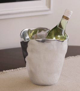 Plateau à huîtres et refroidisseur à vin en aluminium moulé, plateau de service pour fruits de mer en métal argenté, fait main, de qualité supérieure, pour hôtels - Product Image 1