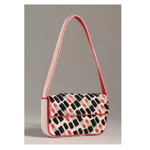 Bolso de Hombro Hecho a Mano con Cuentas de Vidrio y Cierre Magnético, Intrincado Trabajo de Cuentas, Bolso de Verano para Playa, Oficina y Viajes, Regalo para Mujer - Product Image 1