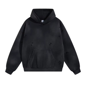 Nouveauté 2026 – Sweat-shirts à capuche 100 % coton pour hommes, coupe ample, respirants, épais (430g), broderie en relief – Vente en gros - Product Image 6