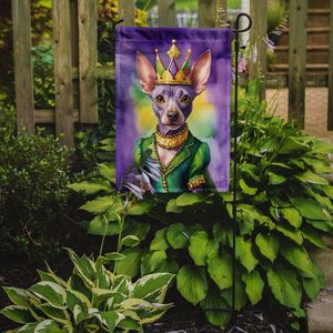 American Hairless Terrier King Mardi Gras Bandera de jardín multicolor Buzón Decorativo Patio Banner para Patio Obra DE ARTE Camas de flores - Product Image 2
