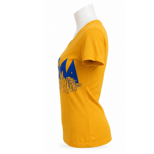 เสื้อยืดแขนสั้นคอกลมสีน้ำเงินทอง ตราสัญลักษณ์ Sigma Gamma Rho สำหรับผู้หญิง ทรงเข้ารูป ใส่สบาย ระบายอากาศได้ดี เป็นมิตรต่อสิ่งแวดล้อม เหมาะสำหรับฤดูร้อน - Product Image 3
