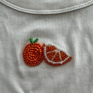 Sample Making T-shirt Beaded Embroidered for Women Double-Sided Movable Bead Handmade Fashion Most Quality Women Gift T Shirt - Product Image 4