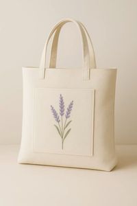 Sac fourre-tout en coton fait main avec broderie florale, style bohème, forme rectangulaire, décoration intérieure, toutes saisons - Product Image 5