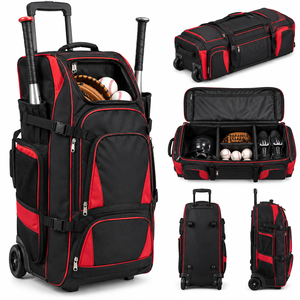 Custom Rolling Softball Baseball Equipment <b>Bag</b> With <b>Wheels</b> Large Capacity Sports Gear Travel Equipment <b>Bag</b> - Product Image 1