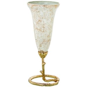 Jarrón Minimalista de Mesa Colección Gallery, Blanco, Boca Ancha, 23 cm de Altura, Ø10.2-20 cm - Product Image 1