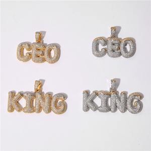 Pendentif Lettre Anglaise Populaire Européen et Américain 2022, Bijoux Hip Hop Santa Muerte - Product Image 1