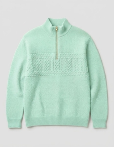 Sudadera de Cuello Alto con Tejido de Cable para Hombre, de Alta Calidad, para Uso Diario, Casual, de Color Sólido, con Diseño Jacquard, Abrigada y a la Moda - Product Image 1