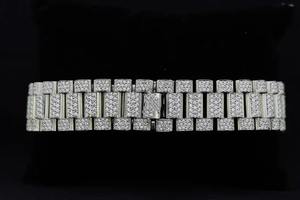 Solid 925 <b>Sterling</b> <b>Silver</b> <b>Watch</b> Fully Iced Out <b>Watch</b> Bust Down Hip Hop Diamond <b>Watch</b> For Men's Fashion - Product Image 3