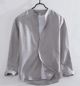 Chemises pour hommes respirantes, décontractées, élégantes, à manches longues, 100% coton tricoté, séchage rapide, écologiques - Product Image 1