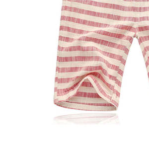 Shorts de sport décontractés pour hommes en coton et lin rayés, respirants, pour l'été, la plage, l'entraînement, vêtements de sport, vente en gros - Product Image 2