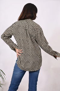 Elegante Camisa Estampada de Satén para Mujer, Ropa de Oficina para Primavera y Otoño - Product Image 2