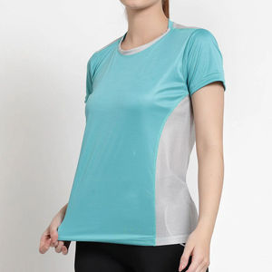 Camisetas Casuales de Verano para Mujer, Cuello Redondo, Manga Corta, Transpirables, Ecológicas, 50% Algodón, 50% Poliéster, Logotipo y Color Personalizados - Product Image 3