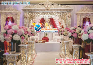 Mandap de Boda Exclusivo de Doble Poste, Mandap Indio de Doble Poste Bellamente Tallado, Mandap de FRP Estilo Sureño Indio para Bodas en el Reino Unido - Product Image 5