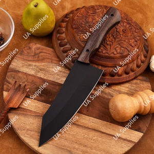 มีดทำครัวมืออาชีพแบบเต็มด้าม ผลิตจากเหล็กกล้าไร้สนิมเคลือบสีฝุ่น ผิวด้าน ด้ามไม้เวงกี พร้อมปลอกหนัง - Product Image 2