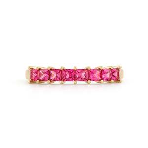white Gold Ruby Eternity Band Ring Prong Setting Classic Women's Engagement Style - Product Image 1