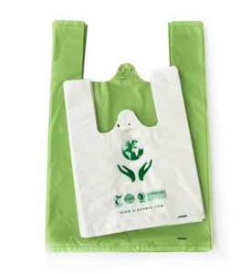 Bolsa de compras reutilizable de LDPE tipo camiseta con diseño de impresión digital para uso comercial y de supermercado. - Product Image 2