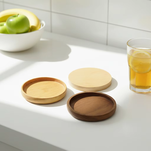 REHMAN CRAFT Custom Handmade Beech <b>Walnut</b> Wood <b>Coffee</b> Cup Coaster Set Natural Wood Epoxy Resin Inlay Design for Home Kitchen - Product Image 1