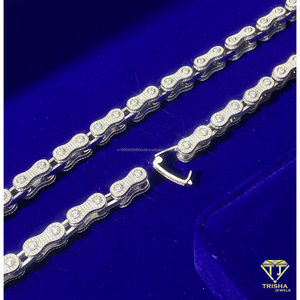 Collier chaîne en moissanite de qualité supérieure, argent sterling 925, serti de diamants, bijoux de luxe pour hommes et femmes - Product Image 4