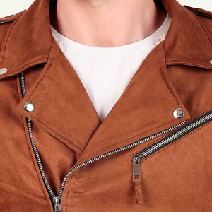 Blouson Bomber en Cuir Zippé de Haute Qualité pour Homme, Respirant, Manches Longues, Col Rond, Style Hiver Urbain pour Homme, Motard - Product Image 5