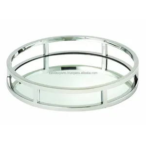 Trending Premium <b>Mirror</b> Round Luxury Display Tray Polished Copper <b>Mirror</b> Finished for Hotels Wedding Banquet Export Buyers - Product Image 2