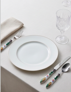 Ensemble de couverts en céramique florale avec poignée, en acier inoxydable, passe au lave-vaisselle, vaisselle de mariage, design multicolore plaqué argent - Product Image 5