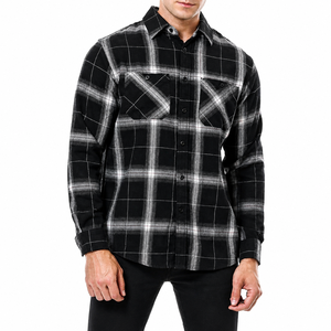 Chemises en flanelle imprimées pour hommes OEM/ODM, été, brossées, 100% coton, manches longues, séchage rapide, respirantes, écologiques, pour le travail en extérieur et le quotidien - Product Image 1