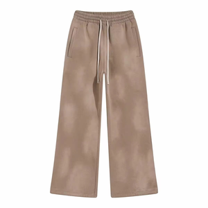 Pantalon de survêtement large pour homme, délavé à l'acide, coupe ample, décontracté, taille à cordon, confortable, streetwear, tissu doux, pour usage quotidien - Product Image 1