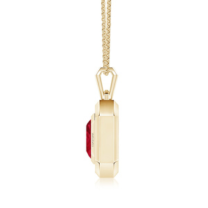 Colgante Solitario Clásico Vintage de Oro 18K 14K 10K y Plata 925 935 con Rubí, Engaste de Bisel, Joyería Fina Unisex, Regalo - Product Image 3