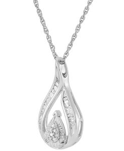 Collana con ciondolo a goccia a goccia (1/4 ct. T. w.) in argento Sterling | Macacy's - Product Image 3