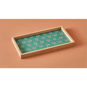 Plato Decorativo Redondo de Madera con Incrustaciones Doradas en Forma de Estrella, Diseño Bohemio Hecho a Mano para Decoración del Hogar - Product Image 4