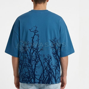 เสื้อยืดไหมพรมพิมพ์ลายขนาดใหญ่ ดีไซน์กราฟิกสะดุดตา ทรงหลวม ระบายอากาศได้ดี แห้งเร็ว สไตล์สตรีทแวร์ลำลองสำหรับผู้ชาย - Product Image 6