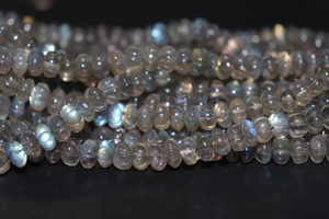Perles en forme de rondelle de Labradorite sculptées à la main de 6 à 7mm, pierre naturelle de 17 pouces pour la fabrication de bijoux - Product Image 3