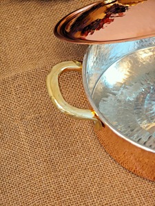 Most Selling Hammered Copper Soup <b>Pot</b> with <b>Lid</b> Double Handle Vintage Design Oven Safe for Gas and Induction Cooker - Product Image 6