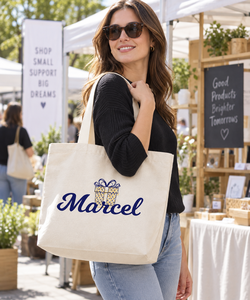 กระเป๋าผ้าแคนวาสแบบไม่เคลือบ 220 GSM พร้อมลายพิมพ์ MARCEL DTF ขนาด 40x34x16 ซม. รับทำโลโก้ตามสั่ง ขายส่ง กระเป๋าโปรโมชั่นสำหรับงานอีเว้นท์ - Product Image 4