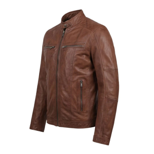 Chaqueta de cuero original de piel de oveja para hombre, estilo motero, venta al por mayor 2026, proveedor líder, chaqueta duradera - Product Image 4