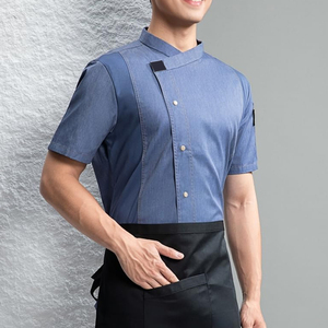 เสื้อเชฟสั่งทำพิเศษสำหรับโรงแรมร้านอาหาร เสื้อเชฟคุณภาพสูงผ้าโพลีเอสเตอร์ผสมคอตตอนสำหรับผู้ชาย เสื้อโค้ทเชฟสไตล์ใหม่ในจำนวนสั่งซื้อขั้นต่ำน้อย - Product Image 4
